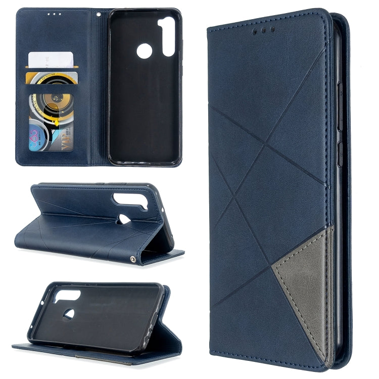For Xiaomi Redmi Note 8T Rhombus Texture Horizontal Flip Magnetic Leather Case with Holder & Card Slots