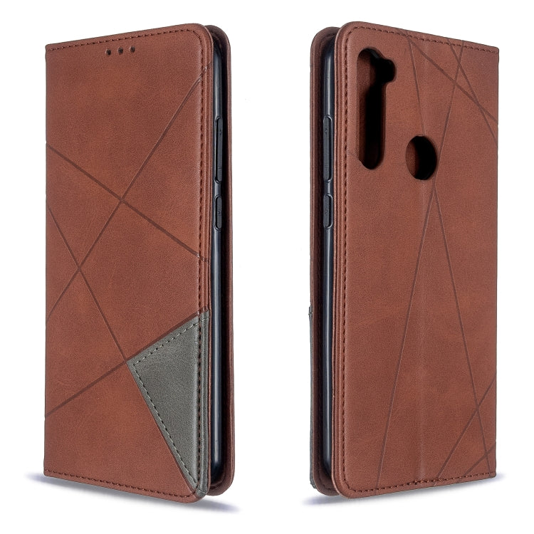For Xiaomi Redmi Note 8T Rhombus Texture Horizontal Flip Magnetic Leather Case with Holder & Card Slots