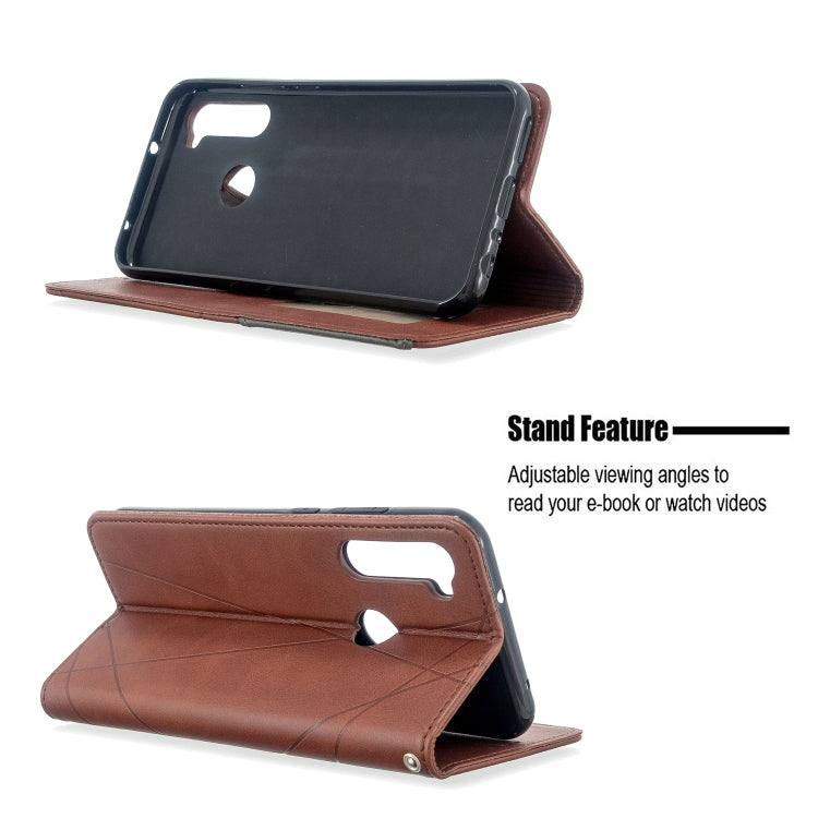 For Xiaomi Redmi Note 8T Rhombus Texture Horizontal Flip Magnetic Leather Case with Holder & Card Slots