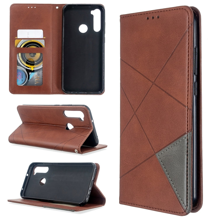 For Xiaomi Redmi Note 8T Rhombus Texture Horizontal Flip Magnetic Leather Case with Holder & Card Slots
