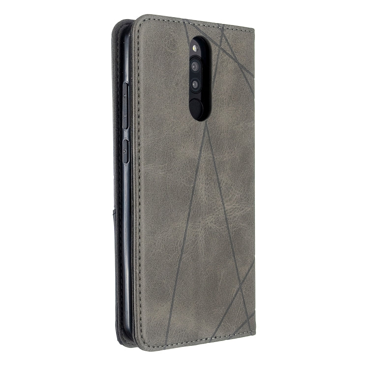 For Xiaomi Redmi 8 Rhombus Texture Horizontal Flip Magnetic Leather Case with Holder & Card Slots