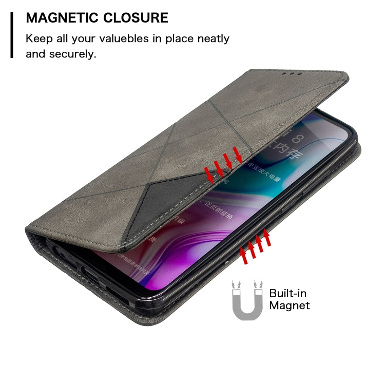 For Xiaomi Redmi 8 Rhombus Texture Horizontal Flip Magnetic Leather Case with Holder & Card Slots