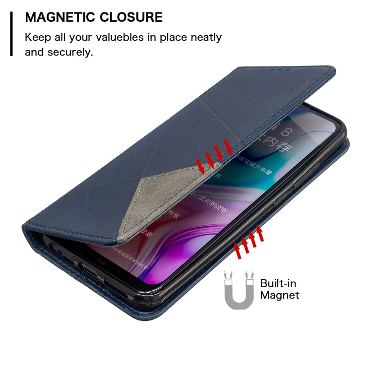 For Xiaomi Redmi 8 Rhombus Texture Horizontal Flip Magnetic Leather Case with Holder & Card Slots