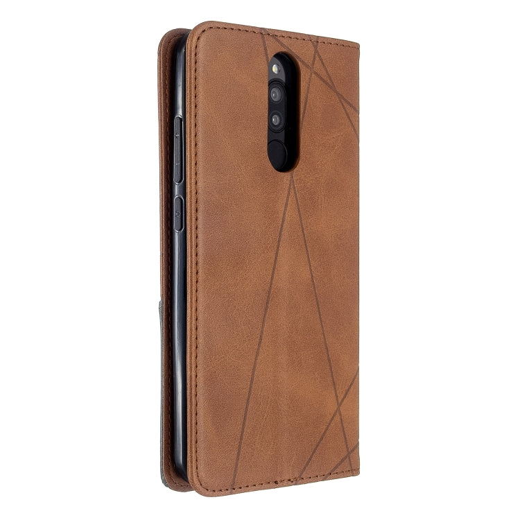 For Xiaomi Redmi 8 Rhombus Texture Horizontal Flip Magnetic Leather Case with Holder & Card Slots