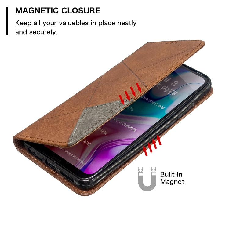 For Xiaomi Redmi 8 Rhombus Texture Horizontal Flip Magnetic Leather Case with Holder & Card Slots