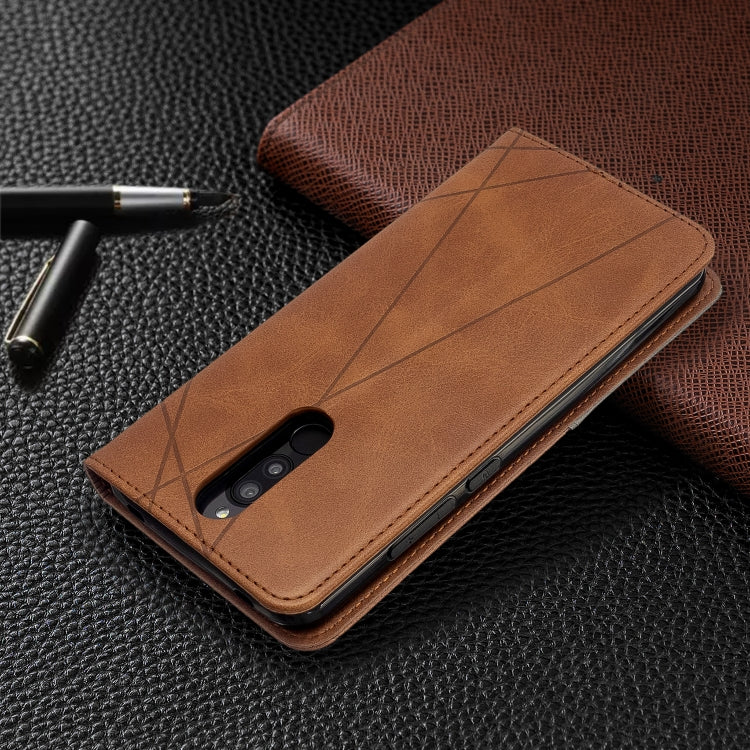 For Xiaomi Redmi 8 Rhombus Texture Horizontal Flip Magnetic Leather Case with Holder & Card Slots