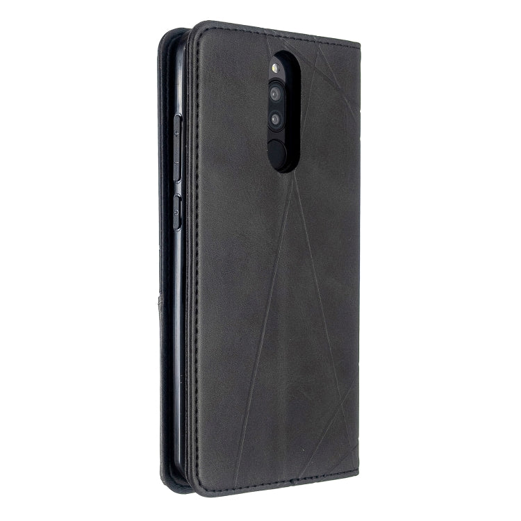 For Xiaomi Redmi 8 Rhombus Texture Horizontal Flip Magnetic Leather Case with Holder & Card Slots