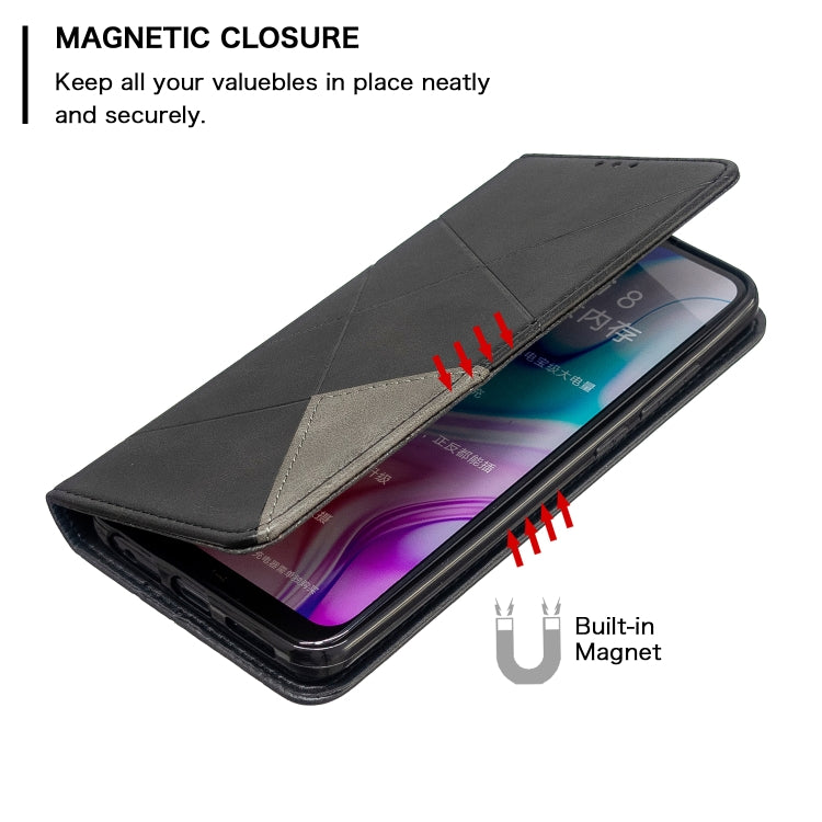 For Xiaomi Redmi 8 Rhombus Texture Horizontal Flip Magnetic Leather Case with Holder & Card Slots