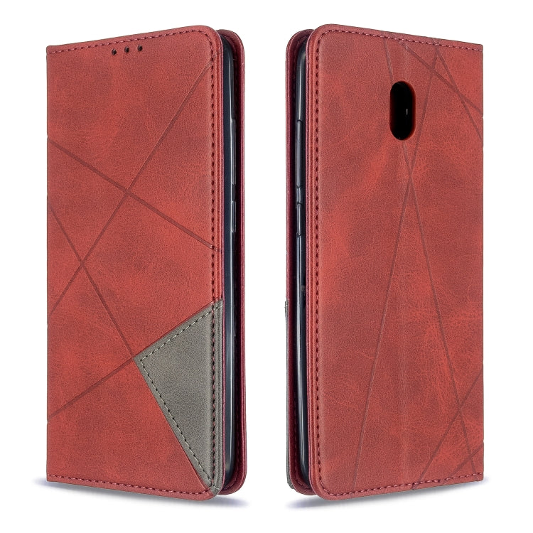 For Xiaomi Redmi 8A Rhombus Texture Horizontal Flip Magnetic Leather Case with Holder & Card Slots