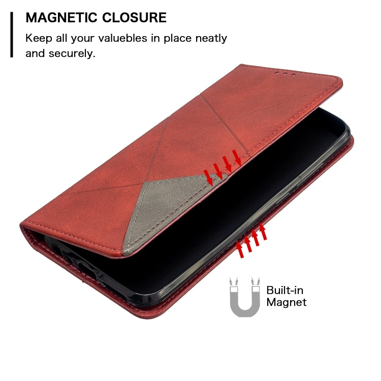 For Xiaomi Redmi 8A Rhombus Texture Horizontal Flip Magnetic Leather Case with Holder & Card Slots