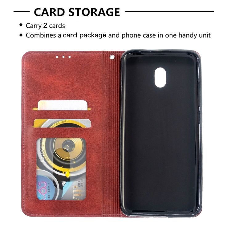 For Xiaomi Redmi 8A Rhombus Texture Horizontal Flip Magnetic Leather Case with Holder & Card Slots
