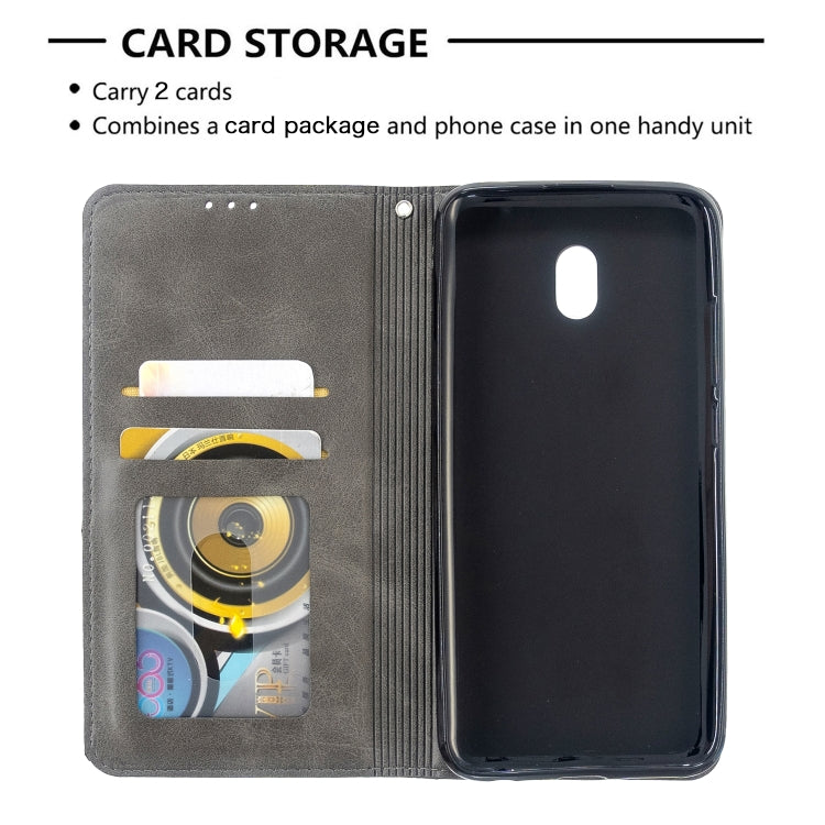 For Xiaomi Redmi 8A Rhombus Texture Horizontal Flip Magnetic Leather Case with Holder & Card Slots