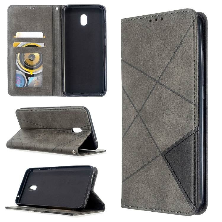 For Xiaomi Redmi 8A Rhombus Texture Horizontal Flip Magnetic Leather Case with Holder & Card Slots