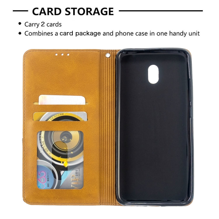 For Xiaomi Redmi 8A Rhombus Texture Horizontal Flip Magnetic Leather Case with Holder & Card Slots
