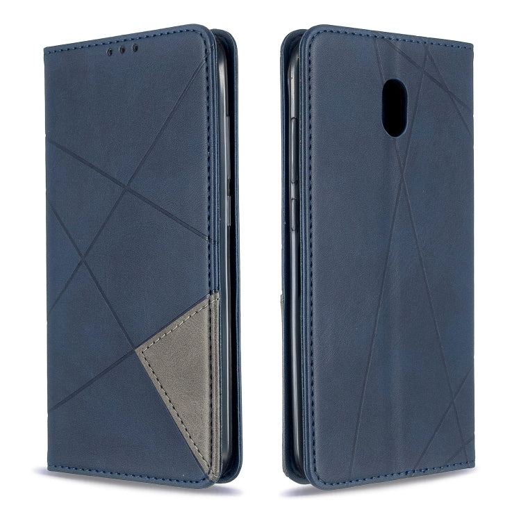 For Xiaomi Redmi 8A Rhombus Texture Horizontal Flip Magnetic Leather Case with Holder & Card Slots