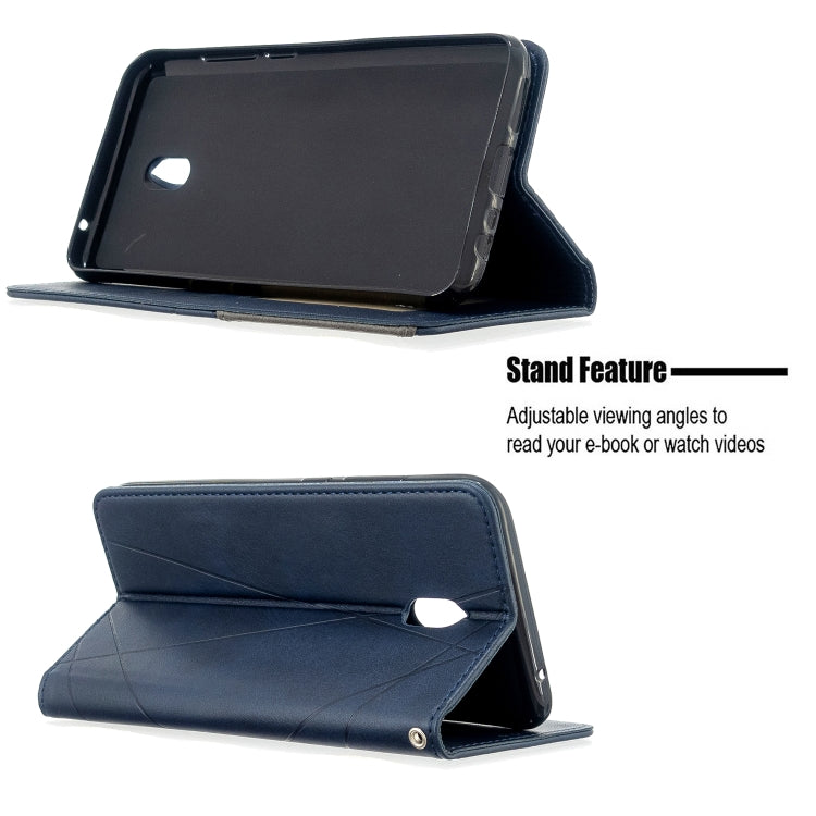 For Xiaomi Redmi 8A Rhombus Texture Horizontal Flip Magnetic Leather Case with Holder & Card Slots