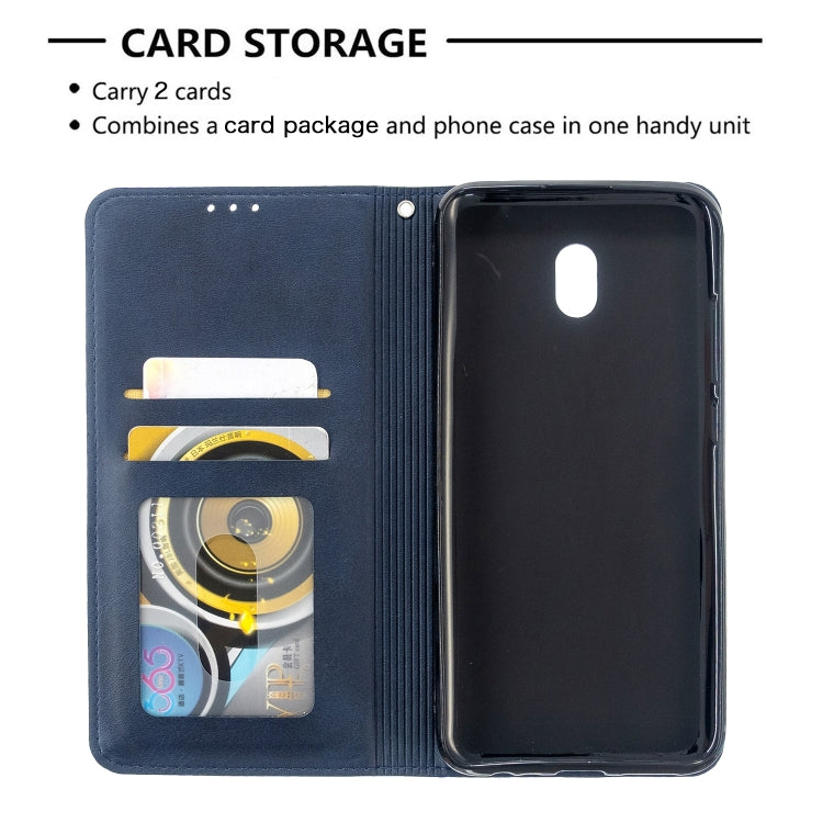 For Xiaomi Redmi 8A Rhombus Texture Horizontal Flip Magnetic Leather Case with Holder & Card Slots