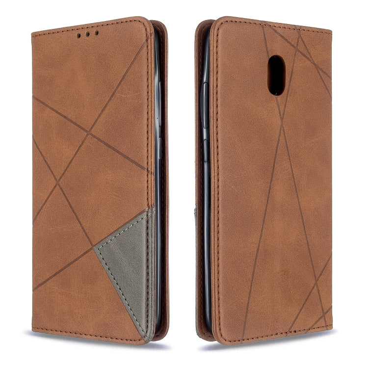 For Xiaomi Redmi 8A Rhombus Texture Horizontal Flip Magnetic Leather Case with Holder & Card Slots