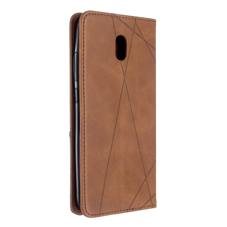 For Xiaomi Redmi 8A Rhombus Texture Horizontal Flip Magnetic Leather Case with Holder & Card Slots