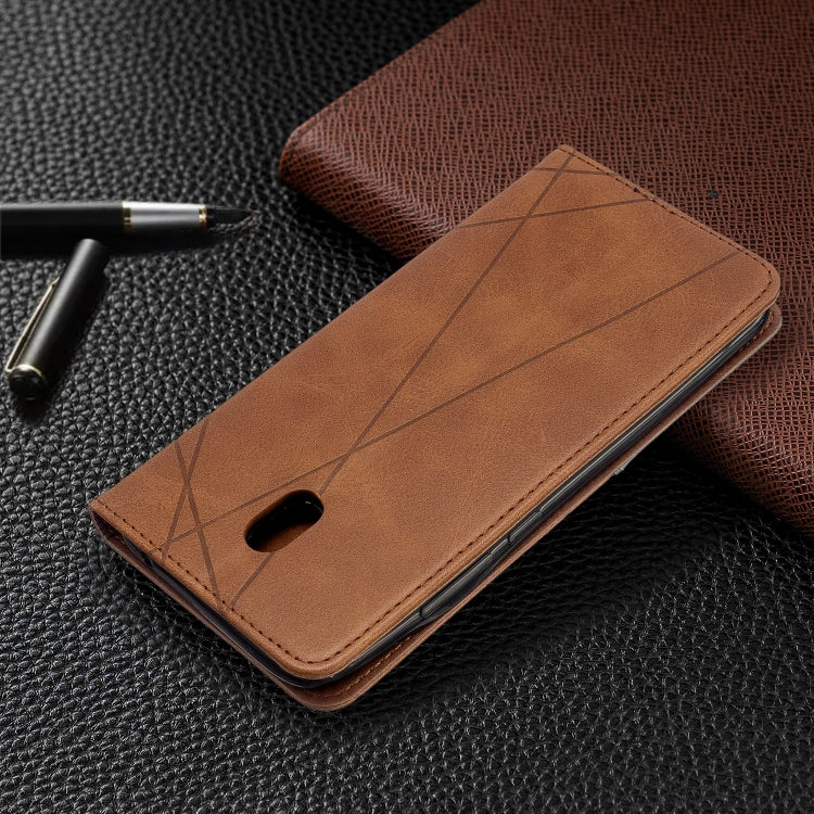 For Xiaomi Redmi 8A Rhombus Texture Horizontal Flip Magnetic Leather Case with Holder & Card Slots