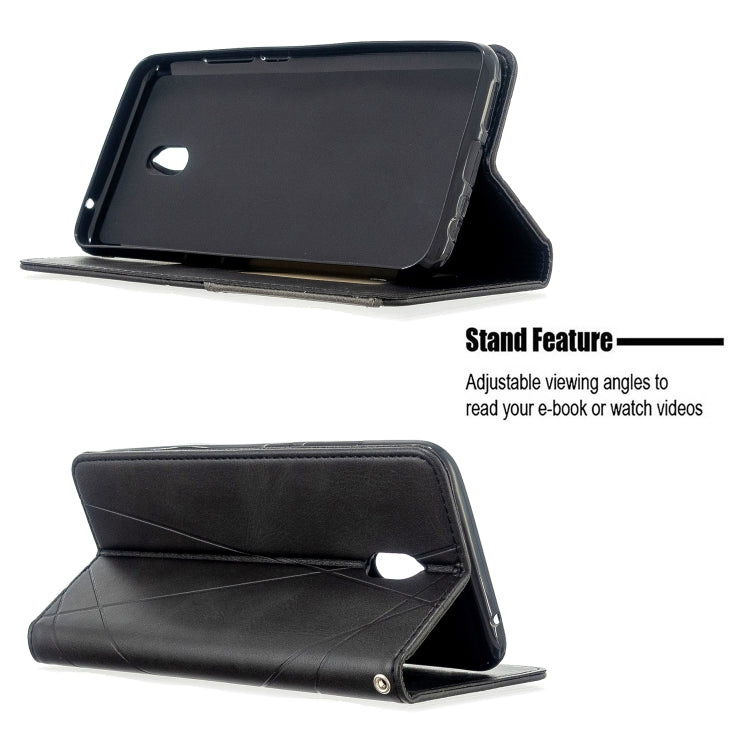 For Xiaomi Redmi 8A Rhombus Texture Horizontal Flip Magnetic Leather Case with Holder & Card Slots