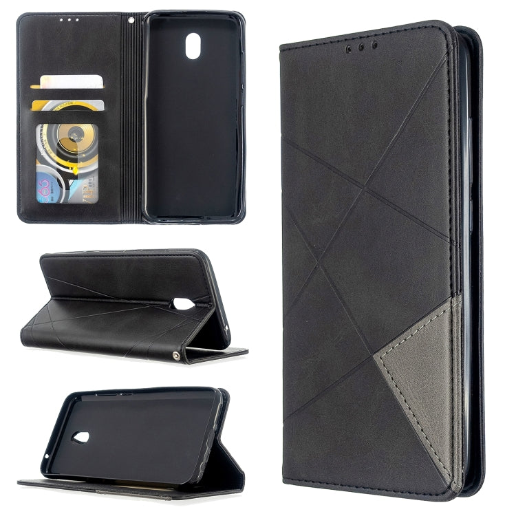 For Xiaomi Redmi 8A Rhombus Texture Horizontal Flip Magnetic Leather Case with Holder & Card Slots