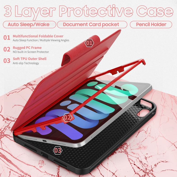 For iPad mini 6 Litchi Texture PU Leather Tablet Case