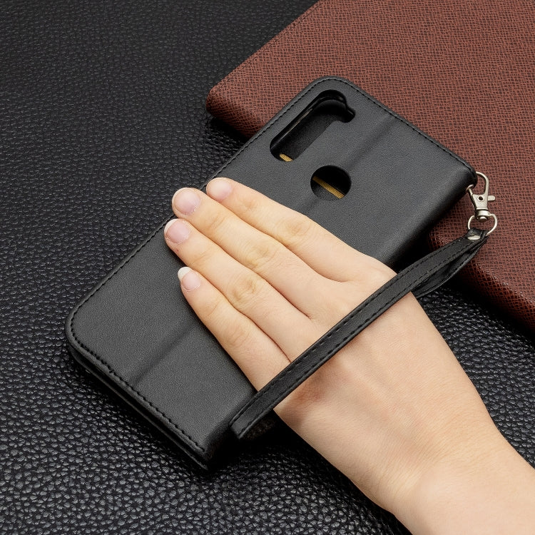 For Xiaomi Redmi Note 8T Retro Lambskin Texture Pure Color Horizontal Flip PU Leather Case with Holder & Card Slots & Wallet & Lanyard