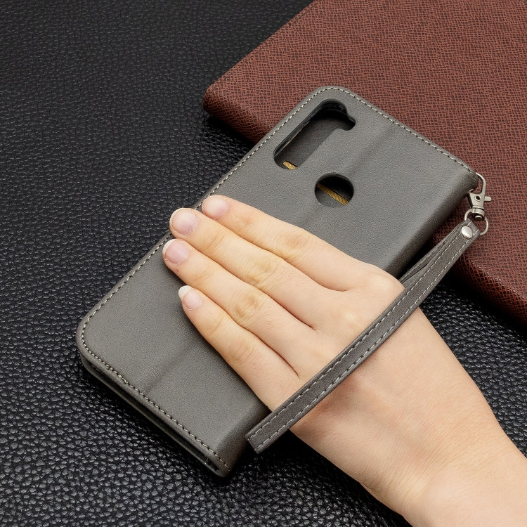 For Xiaomi Redmi Note 8T Retro Lambskin Texture Pure Color Horizontal Flip PU Leather Case with Holder & Card Slots & Wallet & Lanyard
