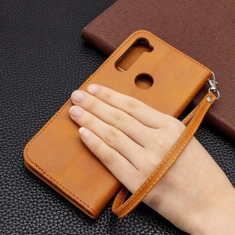 For Xiaomi Redmi Note 8T Retro Lambskin Texture Pure Color Horizontal Flip PU Leather Case with Holder & Card Slots & Wallet & Lanyard