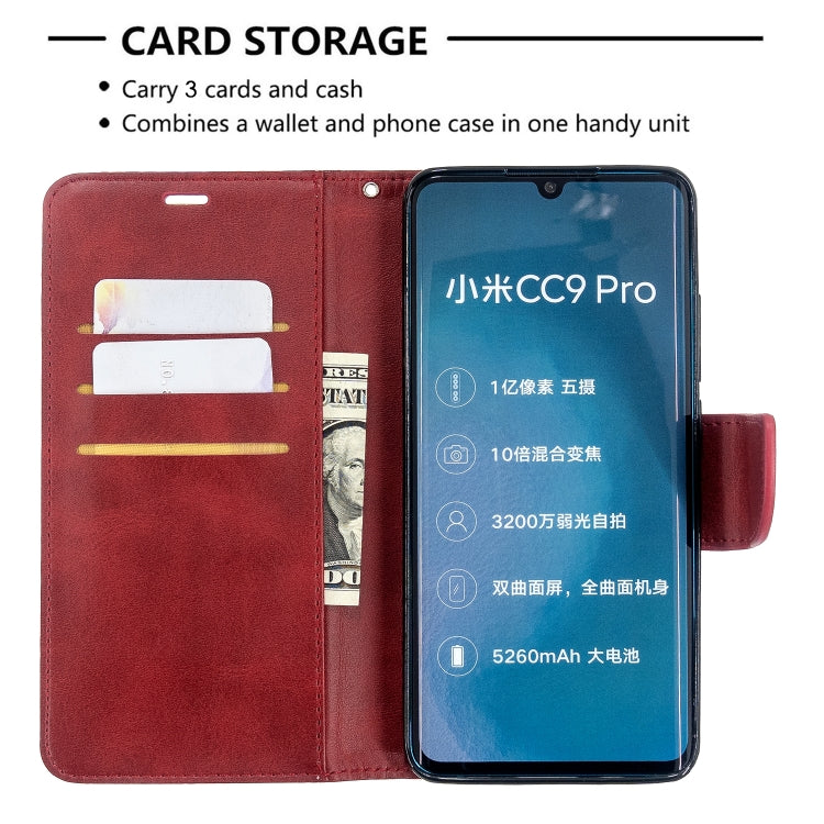 For Xiaomi CC9 Pro / Note 10 / Note 10 Pro Retro Lambskin Texture Pure Color Horizontal Flip PU Leather Case with Holder & Card Slots & Wallet & Lanyard