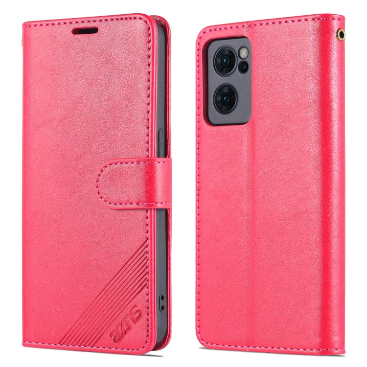 For OPPO Reno7 5G AZNS Sheepskin Texture Flip Leather Phone Case