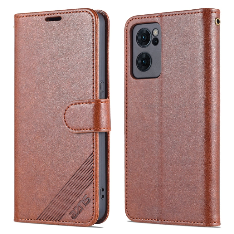 For OPPO Reno7 SE 5G AZNS Sheepskin Texture Flip Leather Phone Case
