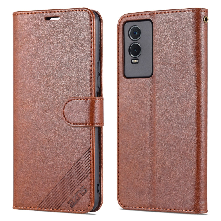 For vivo Y76s / Y74s AZNS Sheepskin Texture Flip Leather Phone Case