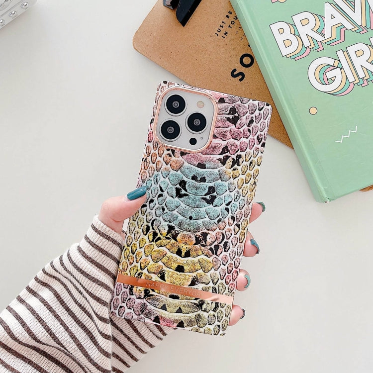 For iPhone 13 Pro Max Square Plating Gold Edge Phone Case