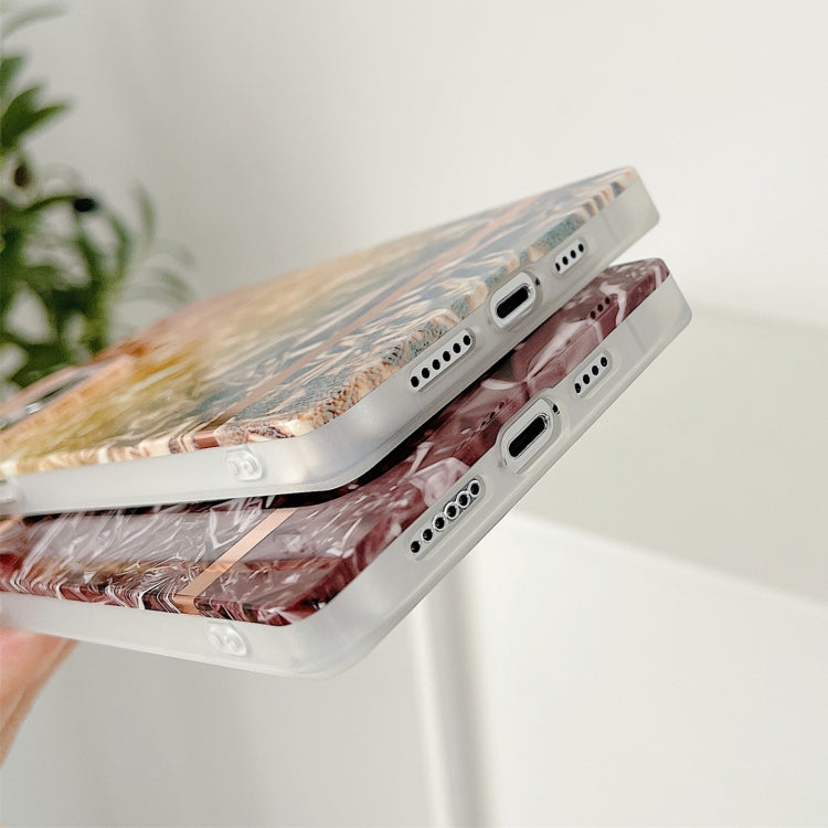 For iPhone 13 Pro Max Square Plating Gold Edge Phone Case