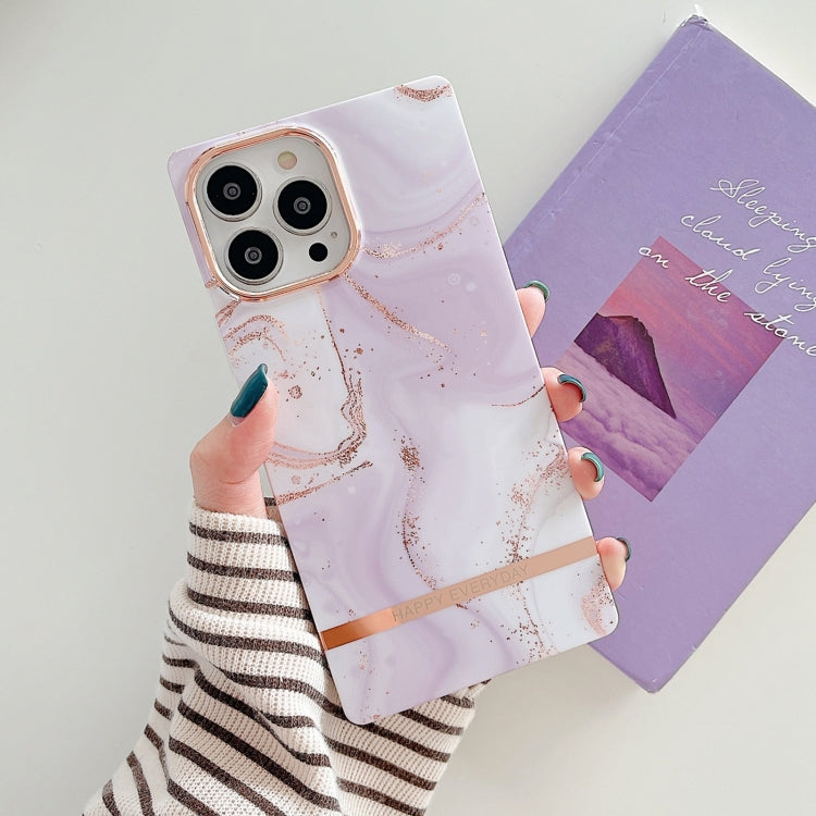 For iPhone 13 Pro Max Square Plating Gold Edge Phone Case