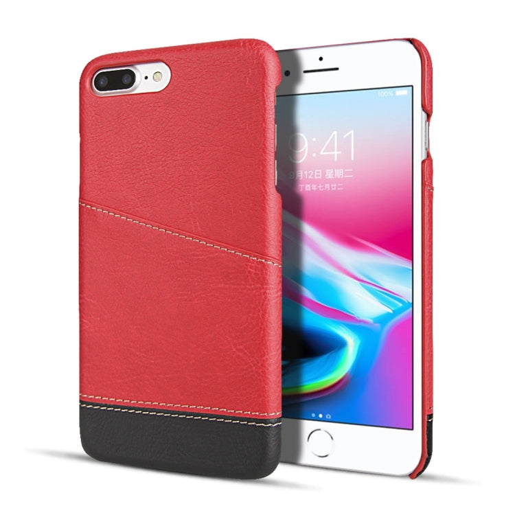 For iPhone 7 Plus / 8 Plus Retro Litchi Texture Stitching Color Protective Case with Card Slots