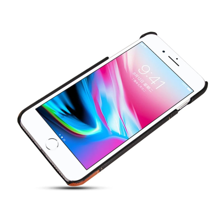 For iPhone 7 Plus / 8 Plus Retro Litchi Texture Stitching Color Protective Case with Card Slots