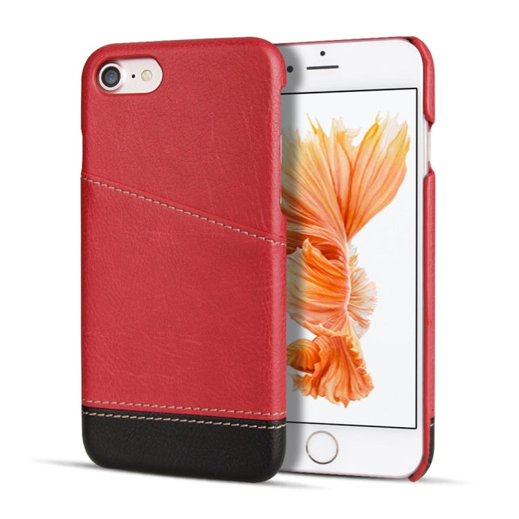 For iPhone 7 / 8 Retro Litchi Texture Stitching Color Protective Case with Card Slots