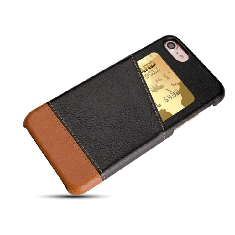 For iPhone 7 / 8 Retro Litchi Texture Stitching Color Protective Case with Card Slots