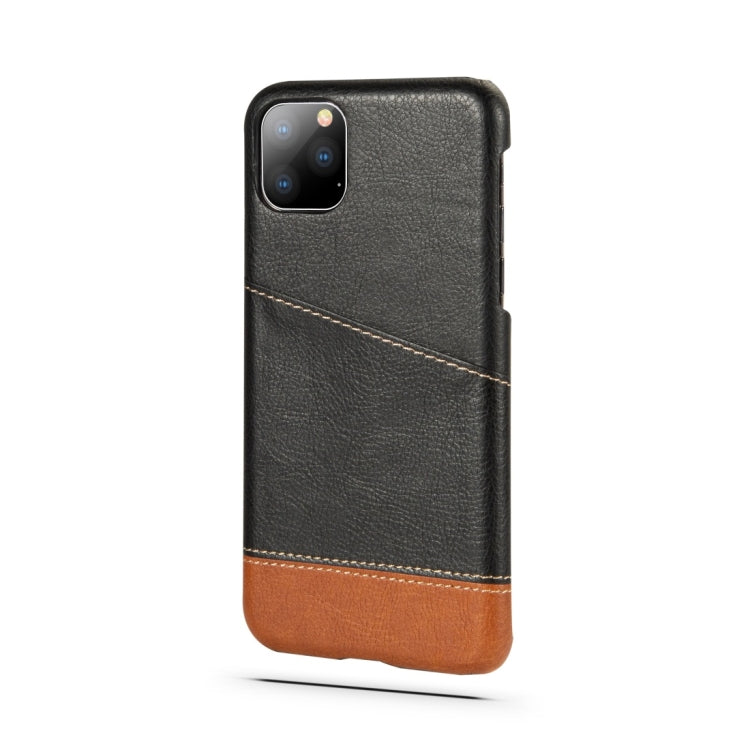 For iPhone 11 Retro Litchi Texture Stitching Color Protective Case with Card Slots