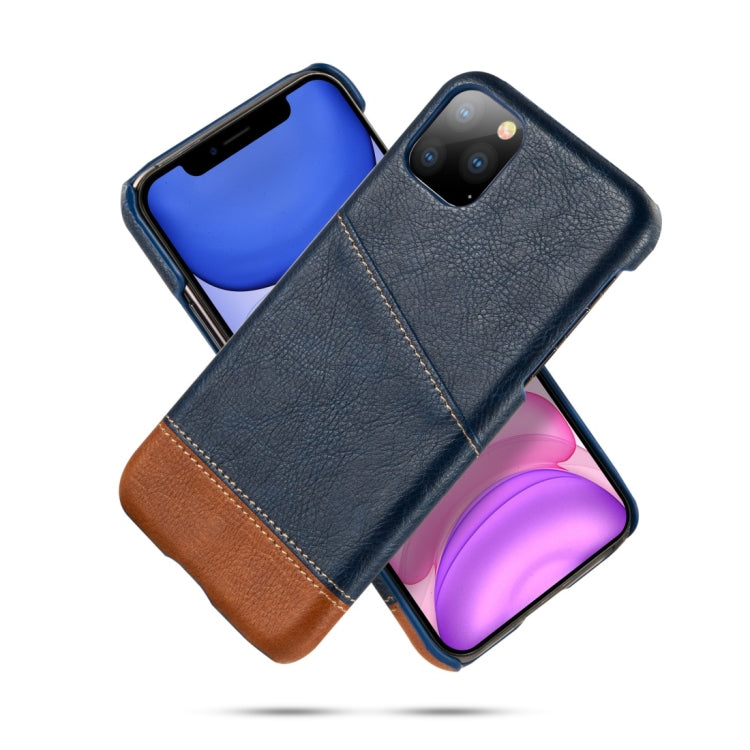 For iPhone 11 Retro Litchi Texture Stitching Color Protective Case with Card Slots
