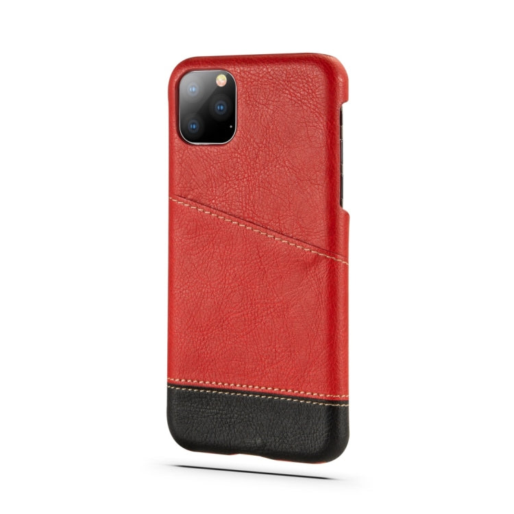 For iPhone 11 Pro Retro Litchi Texture Stitching Color Protective Case with Card Slots