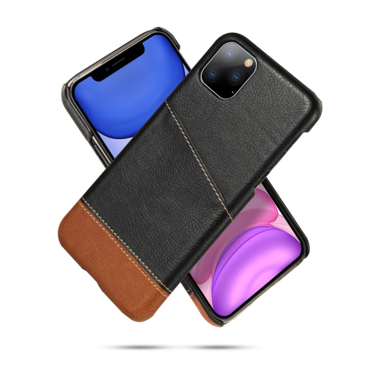 For iPhone 11 Pro Max Retro Litchi Texture Stitching Color Protective Case with Card Slots