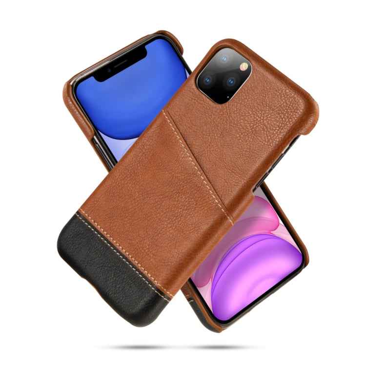 For iPhone 11 Pro Max Retro Litchi Texture Stitching Color Protective Case with Card Slots