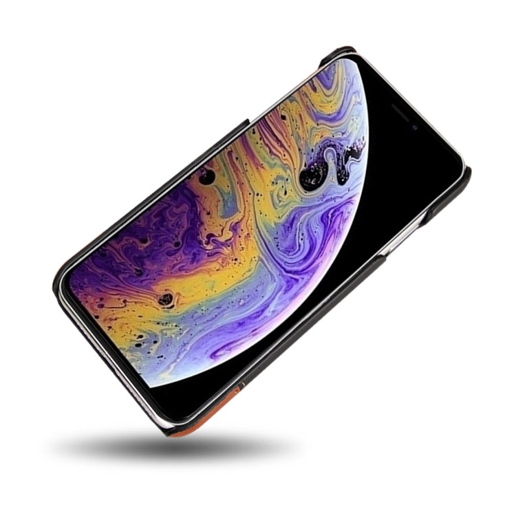 For iPhone X / XS Retro Litchi Texture Stitching Color Protective Case with Card Slots