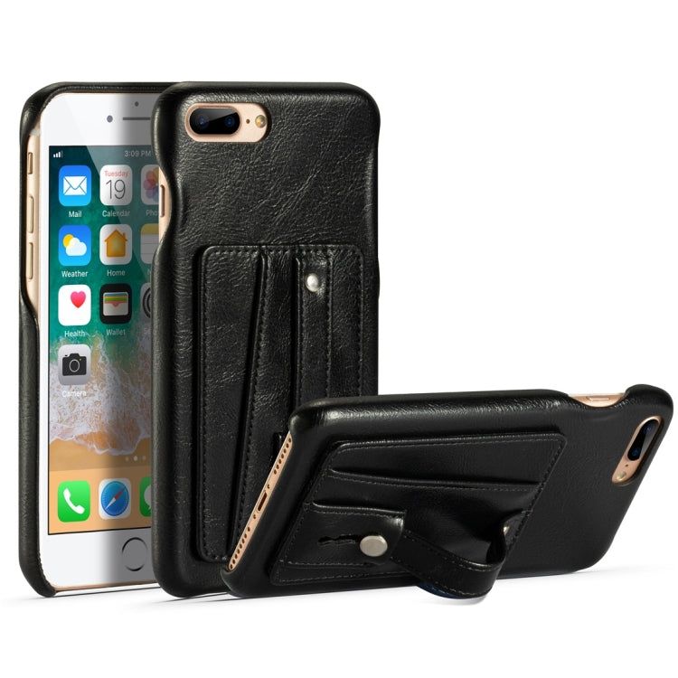 For iPhone 7 Plus / 8 Plus Shockproof PC + PU Protective Case with Holder & Card Slots