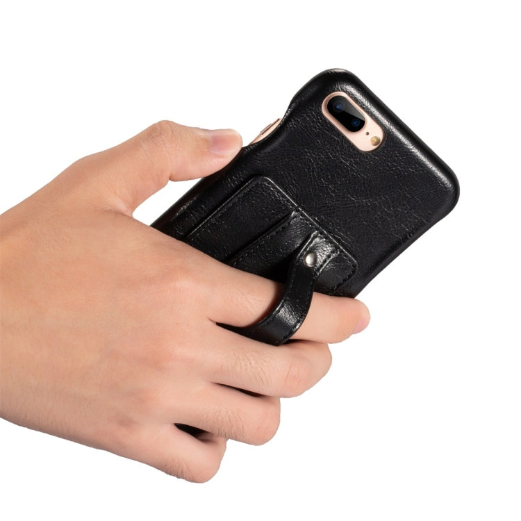 For iPhone 7 Plus / 8 Plus Shockproof PC + PU Protective Case with Holder & Card Slots