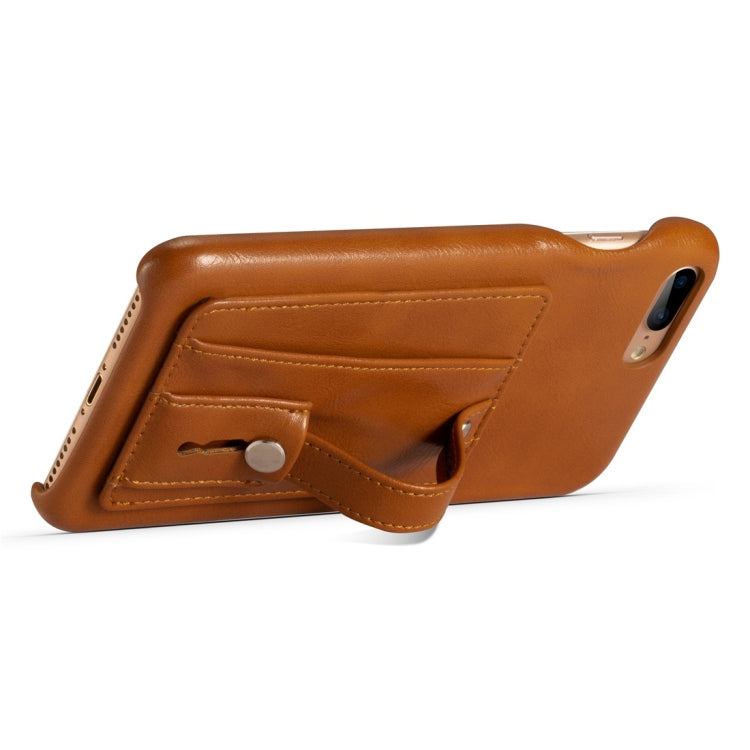 For iPhone 7 Plus / 8 Plus Shockproof PC + PU Protective Case with Holder & Card Slots